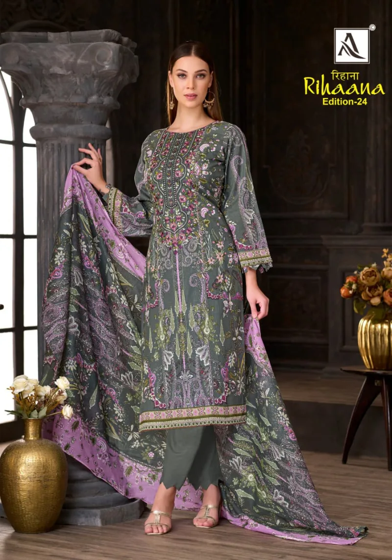 Rihaana Vol 24 By Alok Suit Cambric Cotton Dress Material